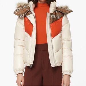 Marc New York Andrew Marc cropped puffer with detachable faux fur hood